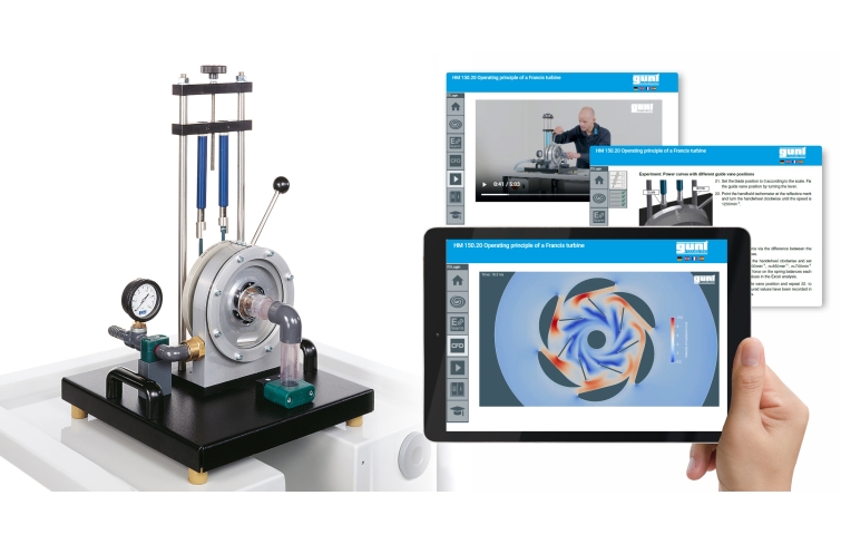HM 150.20 Operating principle of a Francis turbine 1