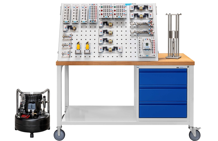 Training system: pneumatics, electro-pneumatics and PLC